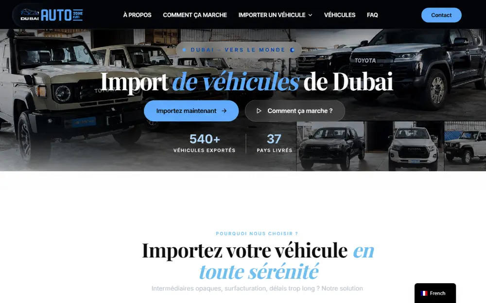 Dubai Export Auto Website